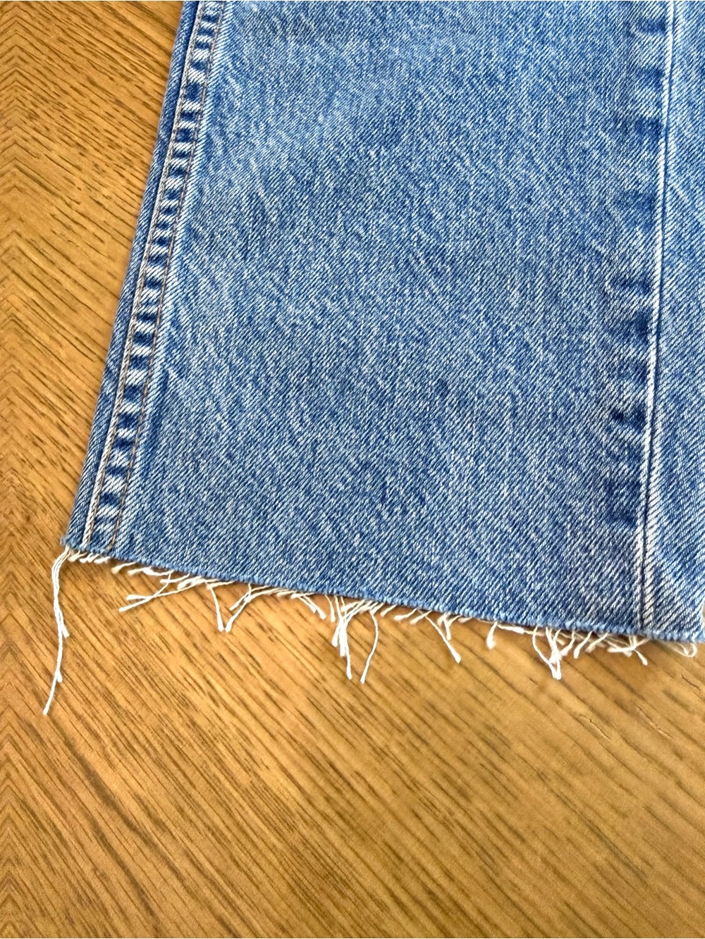 RE/DONE Originals Distressed Straight Leg Jeans Light Wash style # 188-3WSTV27 - Picture 15 of 15